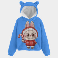 🐻✨Labubu Christmas Bear-Ears Hoodie – Ultra-Soft Borg Fleece