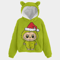 🐻✨🎁Grinchmas™ Hoodie with Ears – Holiday Mischief, Gift in Hand!