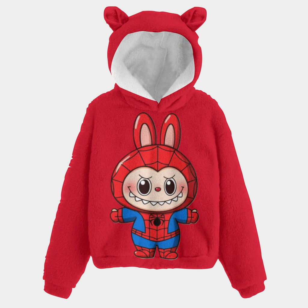🧸Labubu SpideyMan SnugglePop™ Hoodie – Cute, Cozy & Ear-Resistible