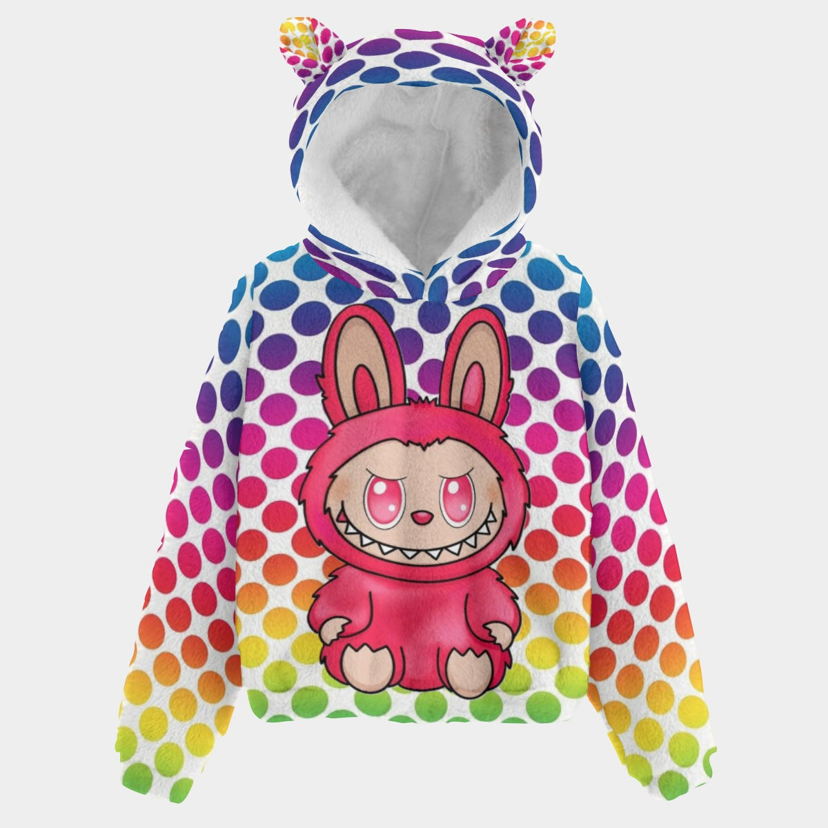 🐾Labubu DotSnug™ Hoodie – Fleece, Ears & Full-On Cuteness