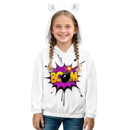 KIDS "BOOM" SWEATSHIRT HOODIE WITH EARS