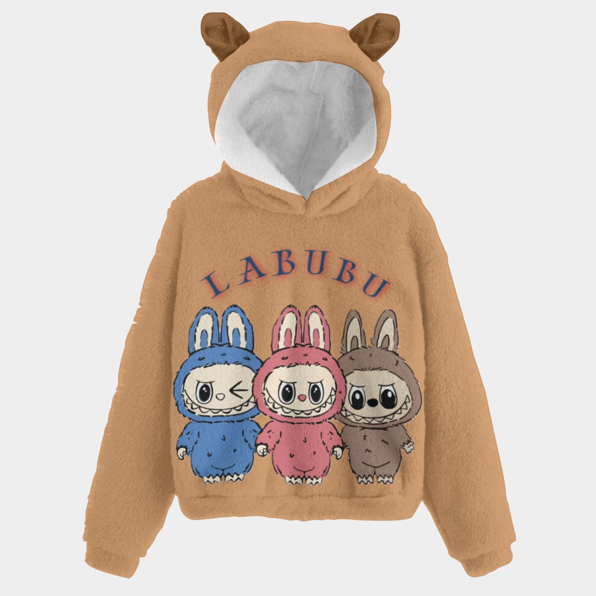 🧸Labubu TrioSnug™ – 3x the Ears, 3x the Cuteness  LABABU TRIO KIDS FLEECE HOODIES W/EARS