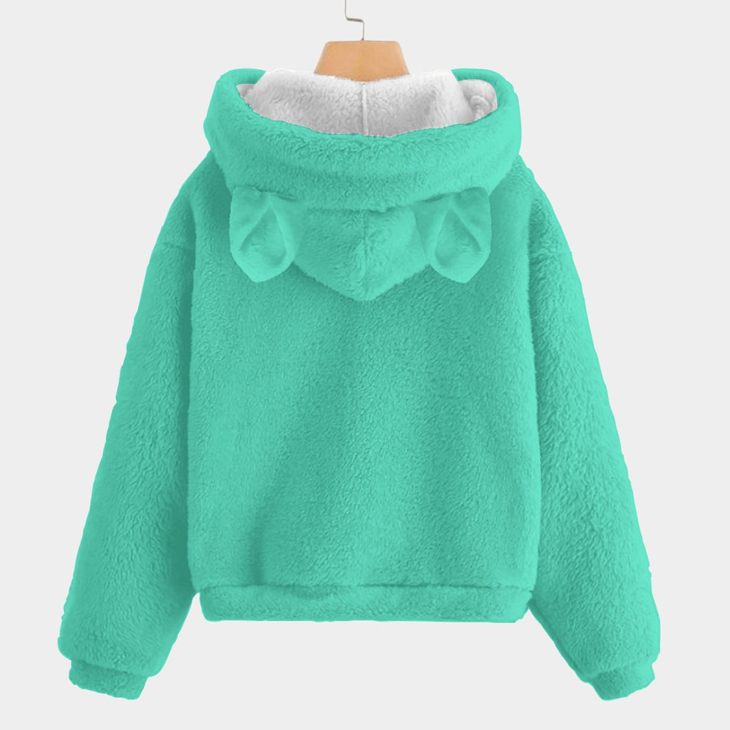 🧸 Labubu SnugglePop™ Hoodie – Cute, Cozy & Ear-Resistible Labubu Teal Sitting