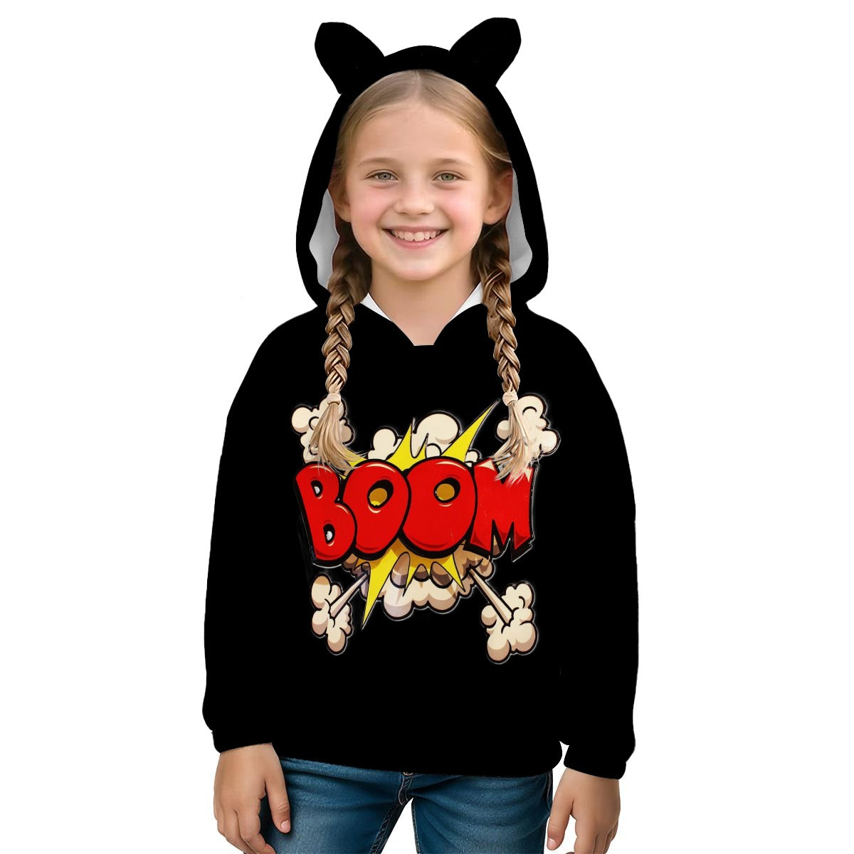 "BOOM"  HOODED SWEATSHIRT - KIDS SWEATSHIRT HOODIE