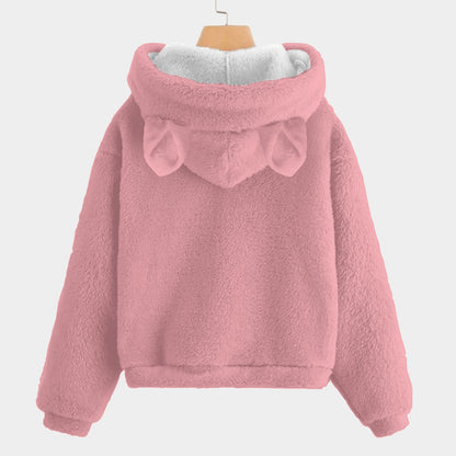 🧸 Labubu SnugglePop Hoodie – Cute, Cozy & Ear-Resistible Labubu Hoodie Ears Pink Sitting