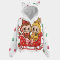 🐻✨Labubu Christmas Bear-Ears Hoodie – Ultra-Soft Borg Fleece