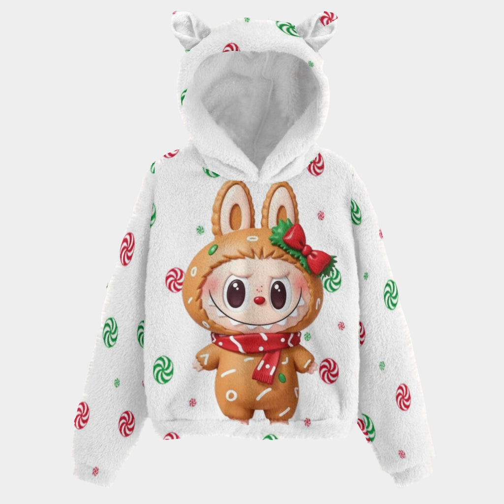 🐻✨ Labubu Christmas Bear-Ears Hoodie – Ultra-Soft Borg Fleece BOGO Special!
