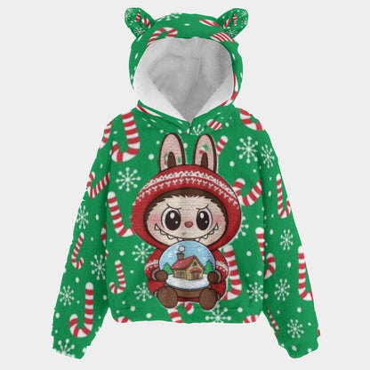 BOGO SALE! 🐻✨ Labubu Christmas Bear-Ears Hoodie – Ultra-Soft Borg Fleece BOGO Special!