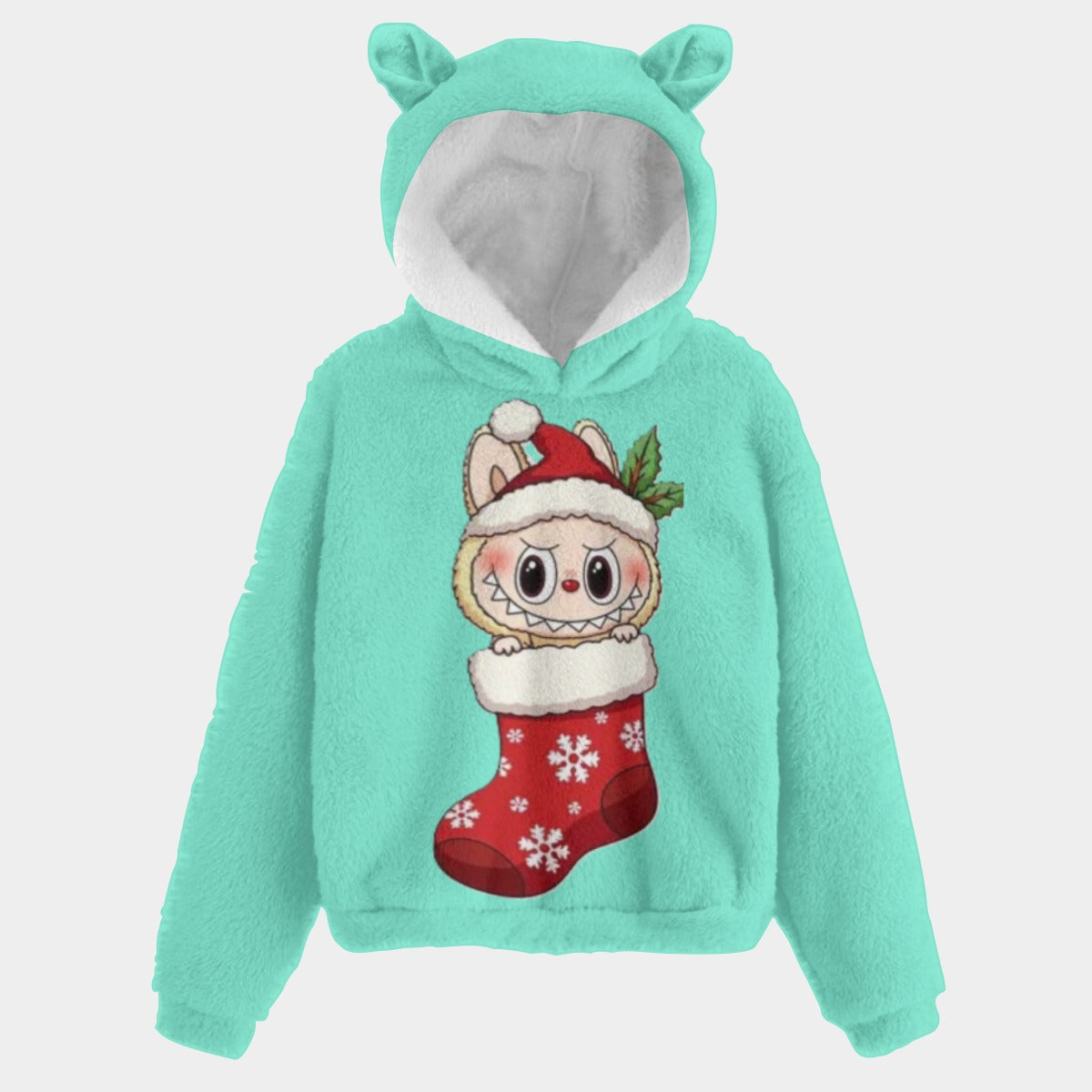🐻✨Labubu Christmas Bear-Ears Hoodie – Ultra-Soft Borg Fleece BOGO Special!