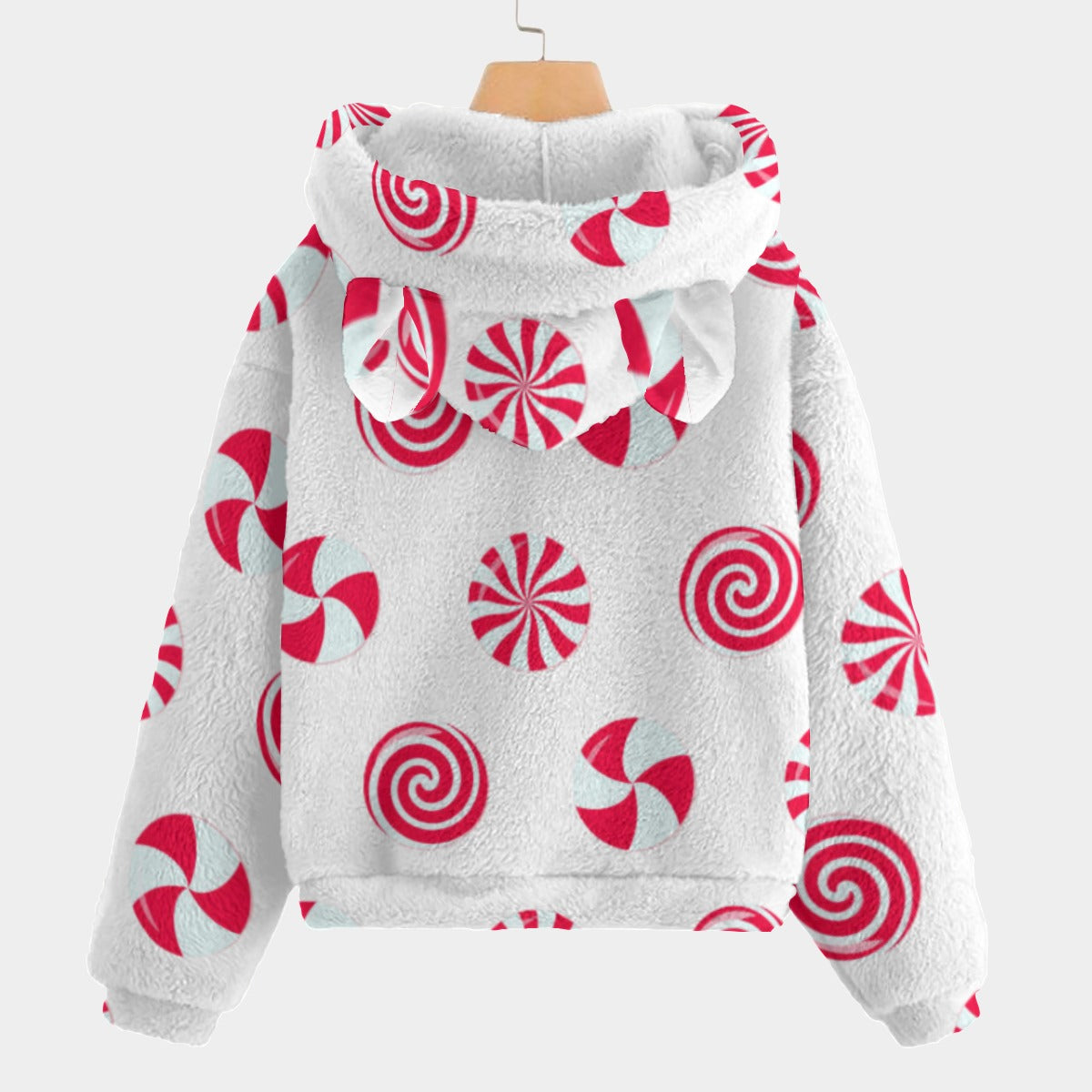 🐻✨Labubu Christmas Bear-Ears Hoodie – Ultra-Soft Borg Fleece