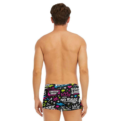Graffiti Style Men's Short Boxer Briefs