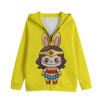 LABUBU WONDER WOMAN HOODED SWEATER JACKETS - KIDS SWEATER JACKET