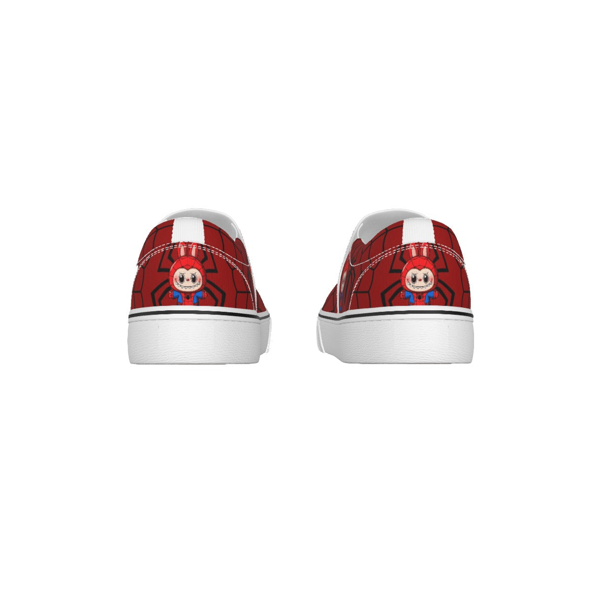 Spiderman Labubu Exclusive Designs Kid's Slip On Sneakers (Red) ONLY SOLD HERE!