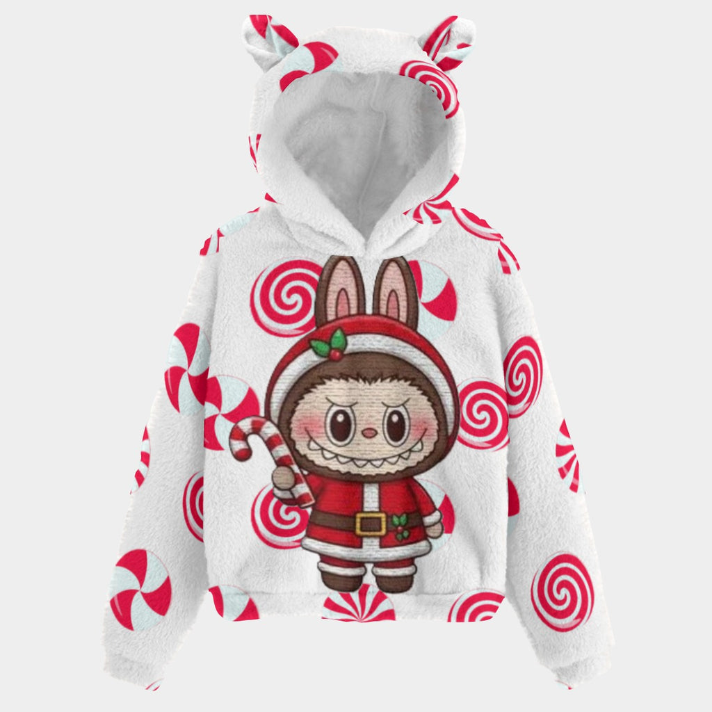 BOGO SALE! 🐻✨ Labubu Christmas Bear-Ears Hoodie – Ultra-Soft Borg Fleece BOGO Special!