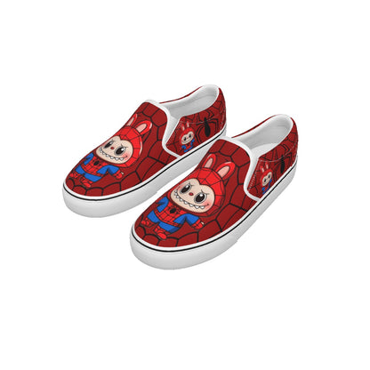 Spiderman Labubu Exclusive Designs Kid's Slip On Sneakers (Red) ONLY SOLD HERE!
