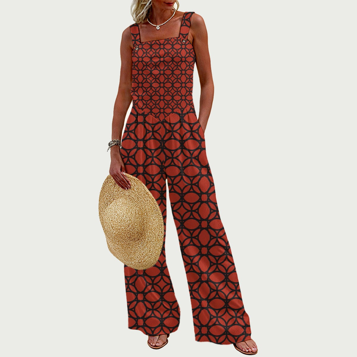 EXCLUSIVE DESIGNS-- Women's Wide-Leg Jumpsuit