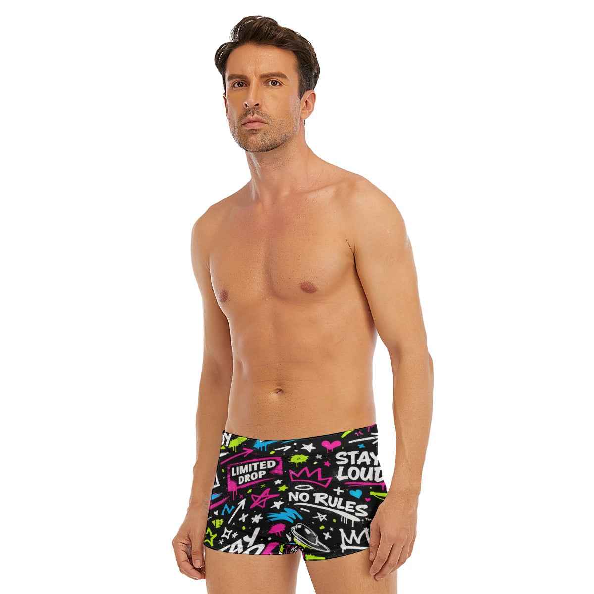 Graffiti Style Men's Short Boxer Briefs