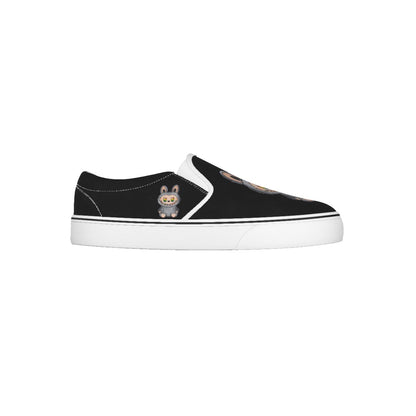 Labubu Exclusive Designs Kid's Slip On Sneakers (Black) ONLY SOLD HERE!