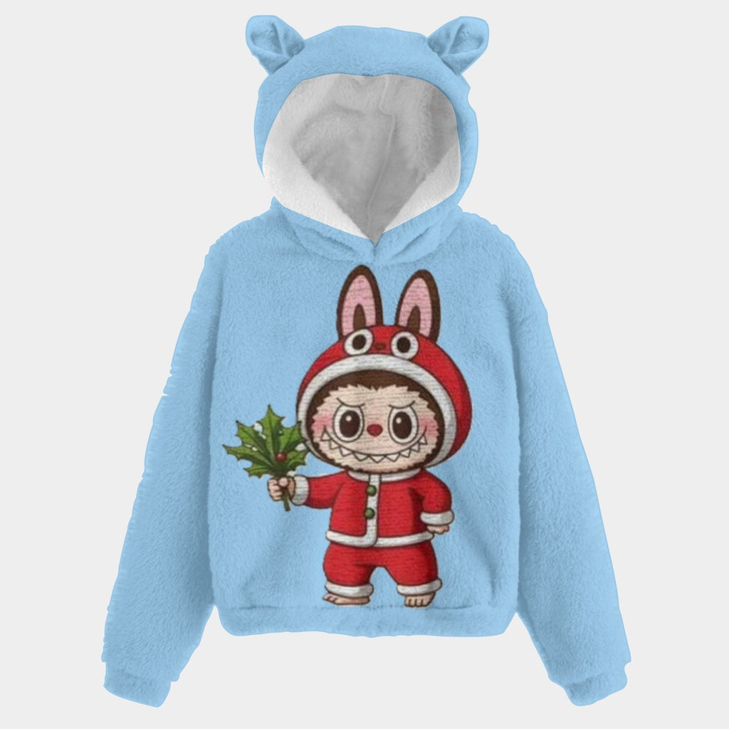 🐻✨ Labubu Christmas Bear-Ears Hoodie – Ultra-Soft Borg Fleece BOGO Special!