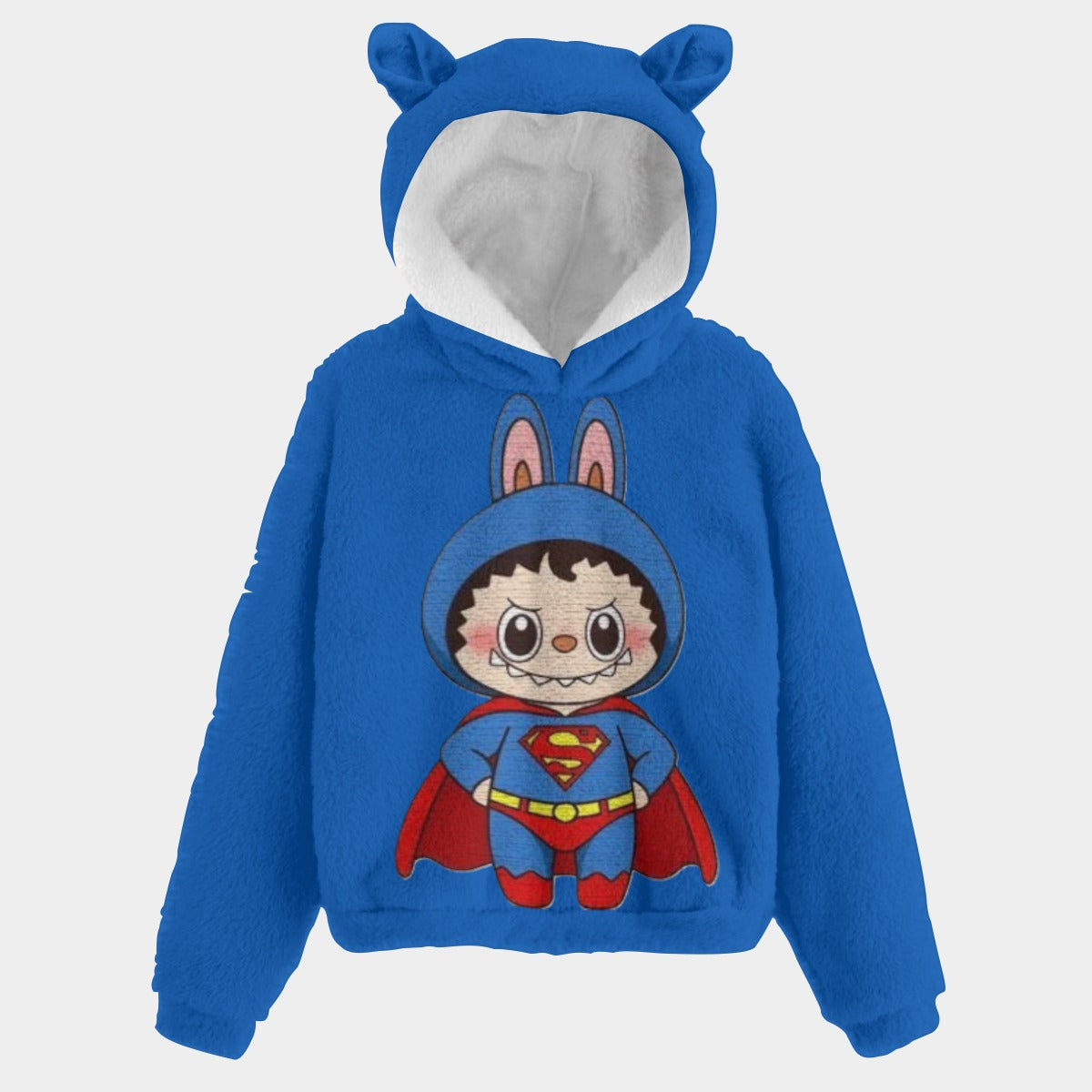 🧸Labubu Baby Superman SnugglePop™ Hoodie – Cute, Cozy & Ear-Resistible