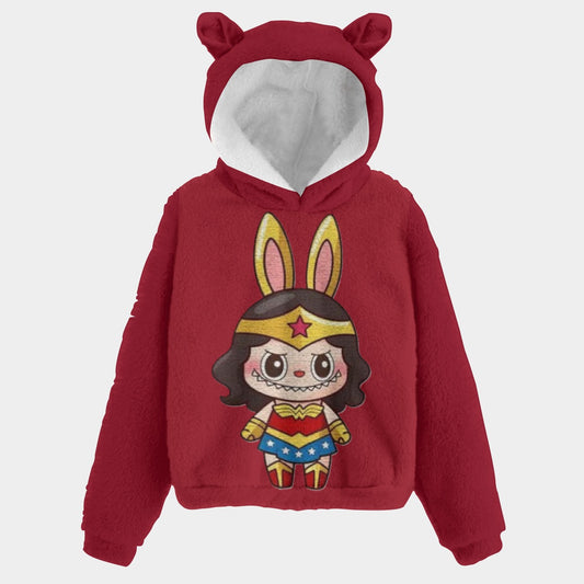 🧸Labubu WonderWoman SnugglePop™ Hoodie – Cute, Cozy & Ear-Resistible