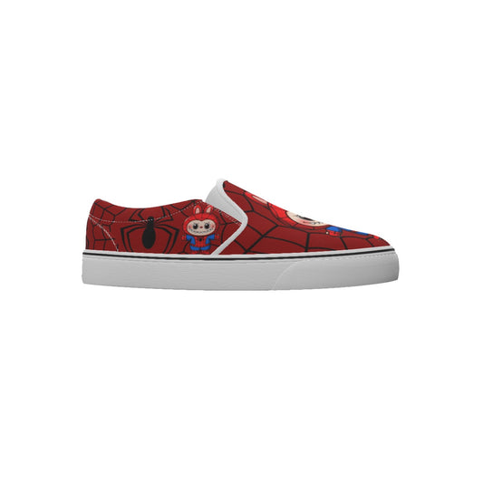 Spiderman Labubu Exclusive Designs Kid's Slip On Sneakers (Red) ONLY SOLD HERE!