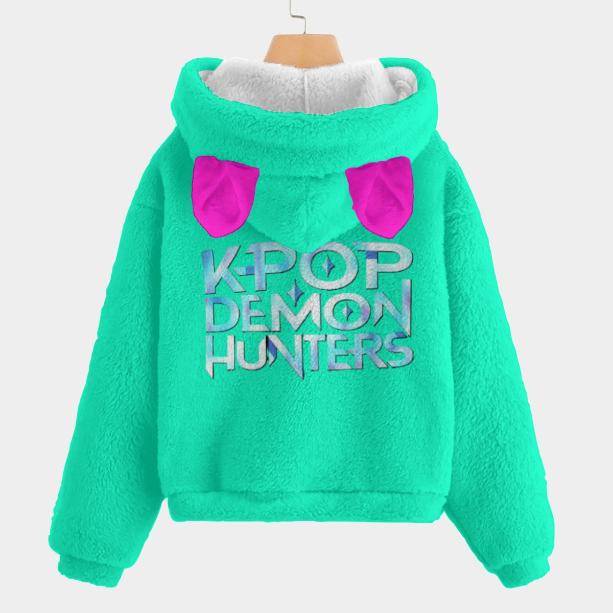 Demon Hunter K‑POP Fuzzy Ear Hoodie — Ultra‑Soft Borg Fleece for Kids
