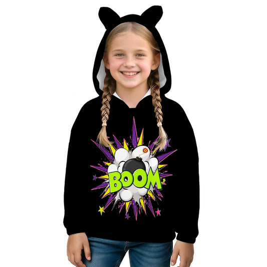 "BOOM" HOODED SWEATSHIRT - KIDS SWEATSHIRT HOODIE