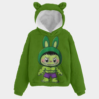 🧸Labubu Hulk SnugglePop™ Hoodie – Cute, Cozy & Ear-Resistible
