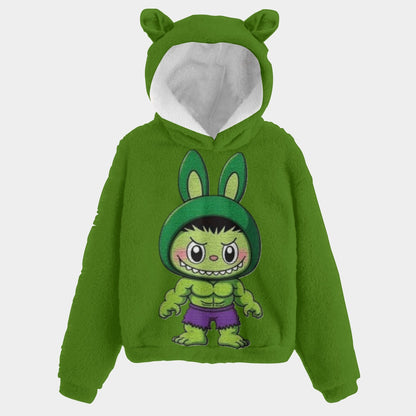 🧸Labubu Hulk SnugglePop™ Hoodie – Cute, Cozy & Ear-Resistible