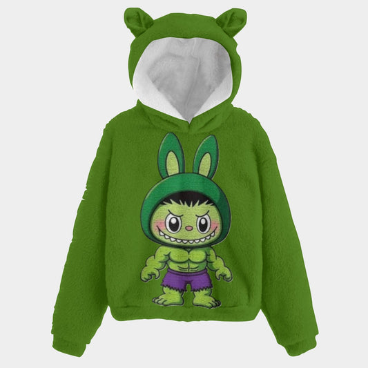 🧸Labubu Hulk SnugglePop™ Hoodie – Cute, Cozy & Ear-Resistible