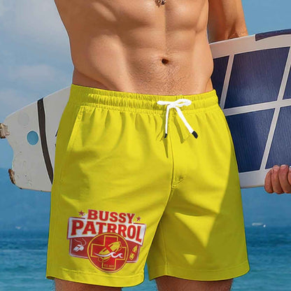 Bussy Patrol Men's Beach Shorts -Swim Wear Life Guard Style