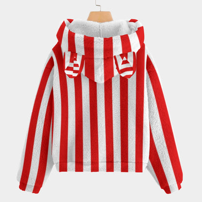 🐻✨Labubu Christmas Bear-Ears Hoodie – Ultra-Soft Borg Fleece