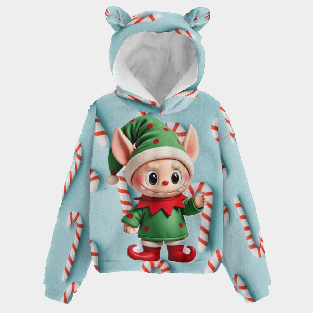 BOGO SALE! 🐻✨ Labubu Christmas Bear-Ears Hoodie – Ultra-Soft Borg Fleece BOGO Special!