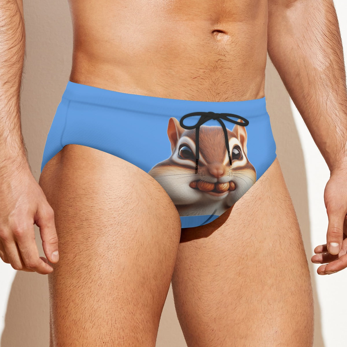 Chipmunk Blue Men'S Drawstring Swim Briefs