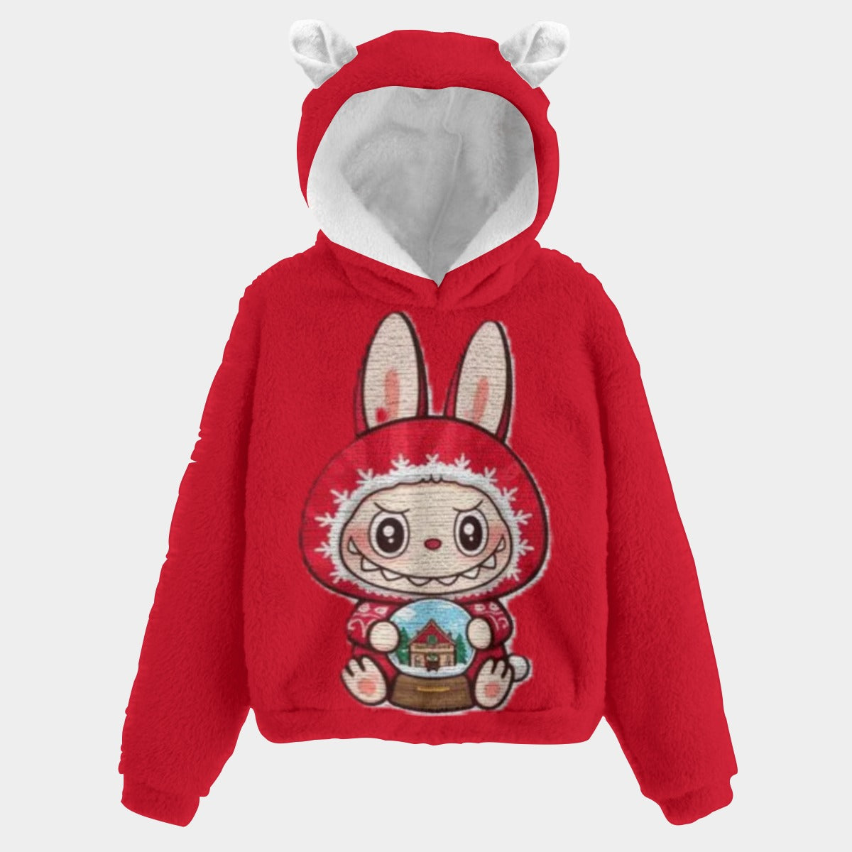 🐻✨ Labubu Christmas Bear-Ears Hoodie – Ultra-Soft Borg Fleece BOGO Special!