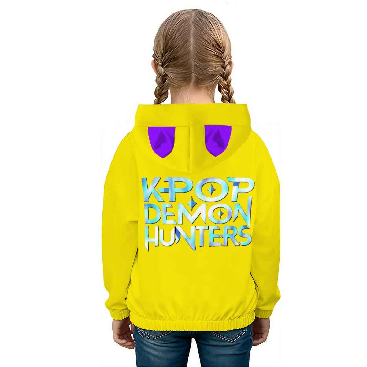 Huntrix Girls K‑POP Demon Hunters Hoodie w/ Cute Ears – Soft, Breathable, Everyday Wear