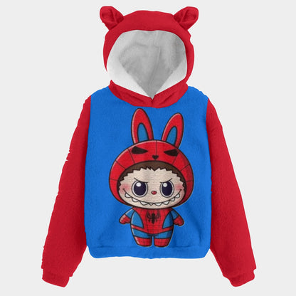 🧸Labubu SpideyMan SnugglePop™ Hoodie – Cute, Cozy & Ear-Resistible