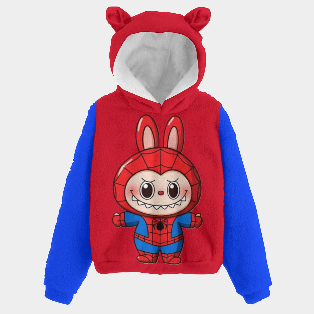 🧸Labubu SpideyMan SnugglePop™ Hoodie – Cute, Cozy & Ear-Resistible