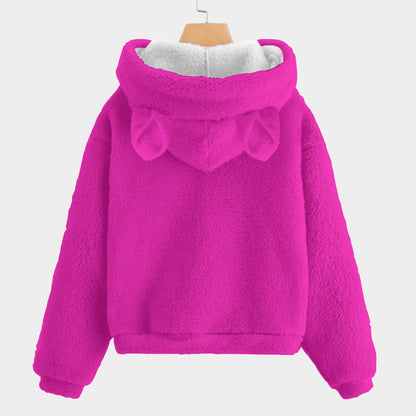 Demon Hunter K‑POP Fuzzy Ear Hoodie — Ultra‑Soft Borg Fleece for Kids