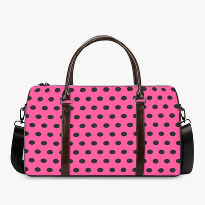 HOT NEW Exclusive Designs! Pink & Black Polka Dot Duffle Bag
