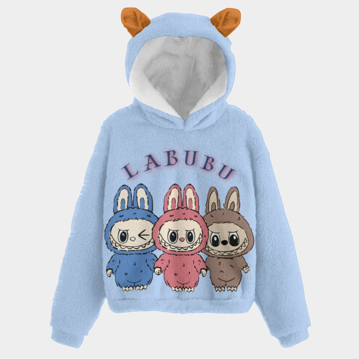 LABABU LIME GREEN KIDS FLEECE HOODIE W/EARS