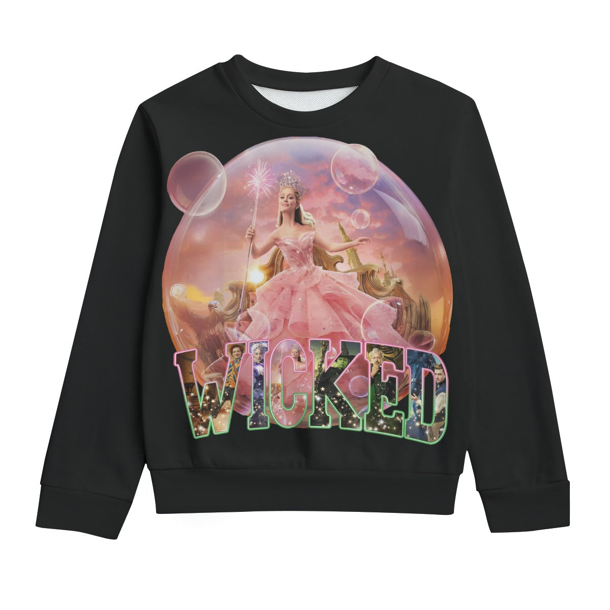 KID'S WICKED SWEATSHIRTS -“Glinda’s Bubble Magic Sweatshirt – Wickedly Cozy Cotton Comfort”