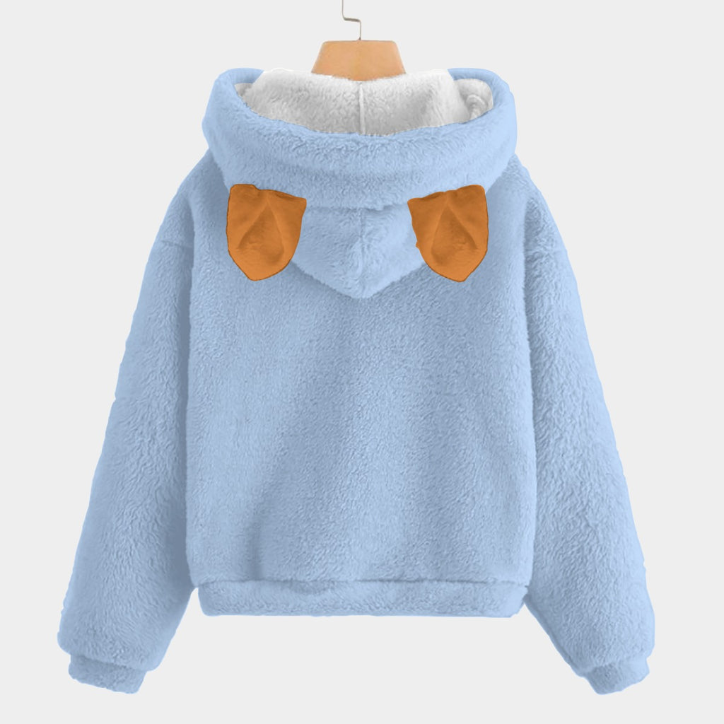 LABABU LIME GREEN KIDS FLEECE HOODIE W/EARS