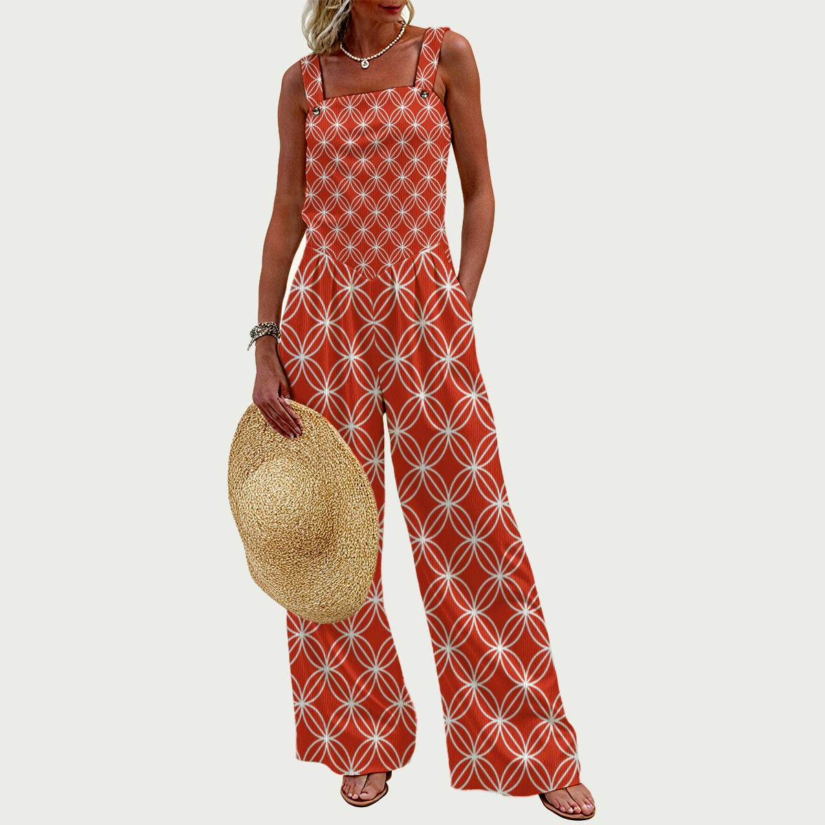 EXCLUSIVE DESIGNS-- Women's Wide-Leg Jumpsuit
