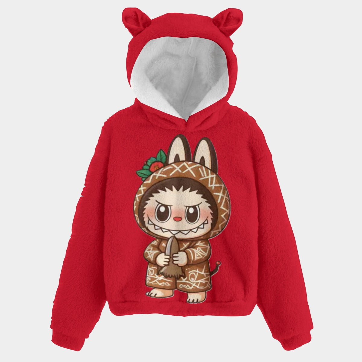 BOGO SALE! 🐻✨ Labubu Christmas Bear-Ears Hoodie – Ultra-Soft Borg Fleece BOGO Special!