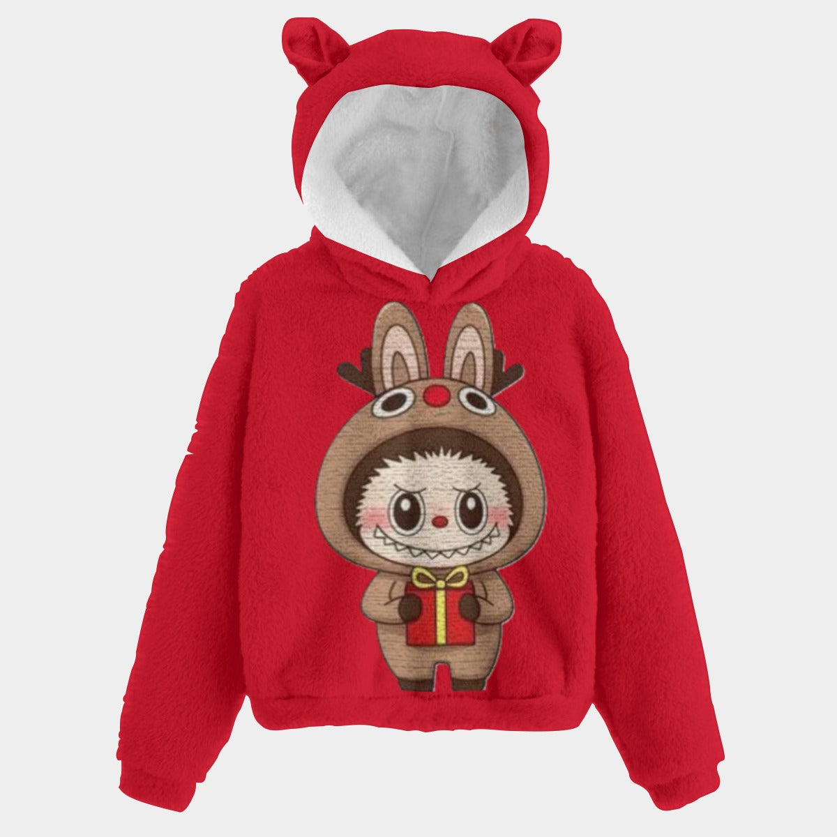 🐻✨Labubu Christmas Bear-Ears Hoodie – Ultra-Soft Borg Fleece BOGO Special!