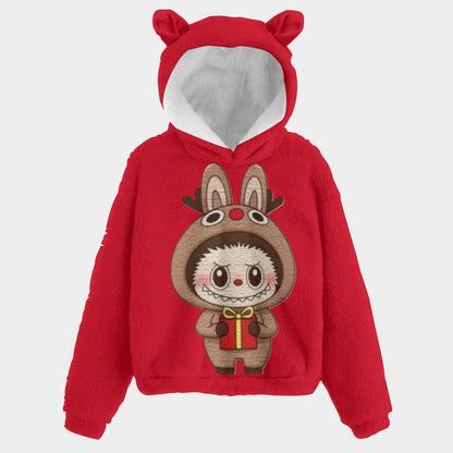 🐻✨Labubu Christmas Bear-Ears Hoodie – Ultra-Soft Borg Fleece BOGO Special!