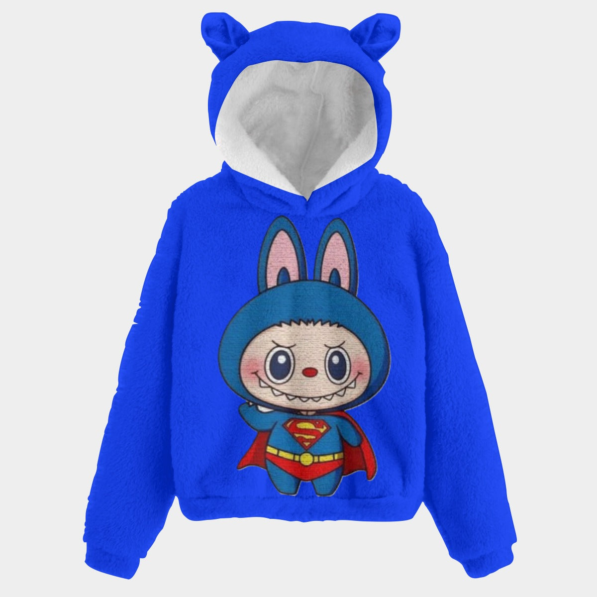 🧸Labubu Superman SnugglePop™ Hoodie – Cute, Cozy & Ear-Resistible