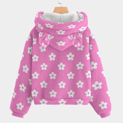 🧸 Title: Labubu Hello Kitty Floral SnugglePop™ Hoodie – Cute, Cozy & Ear-Resistible